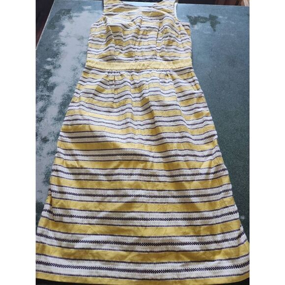 Boden Grace Yellow Stripe Sheath Dress sz 4 Long - Picture 1 of 3